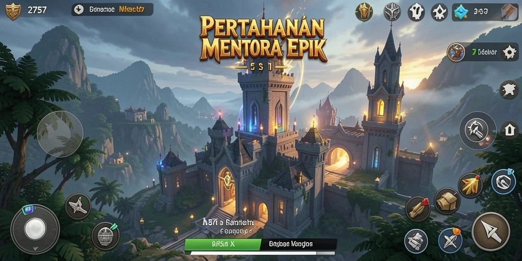 Tangkapan layar gameplay Tower Defense yang mendebarkan.