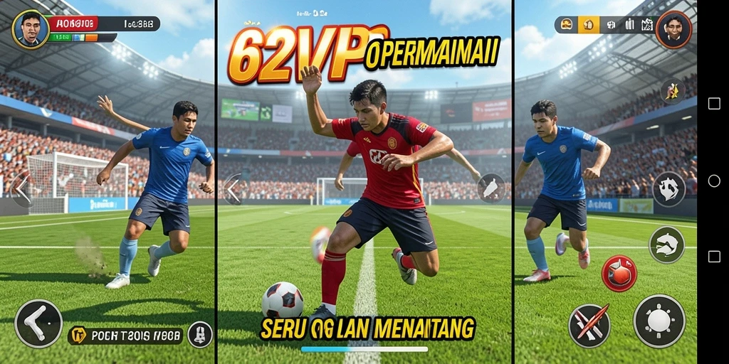 Tampilan gameplay mendebarkan dari permainan olahraga 62VIP.
