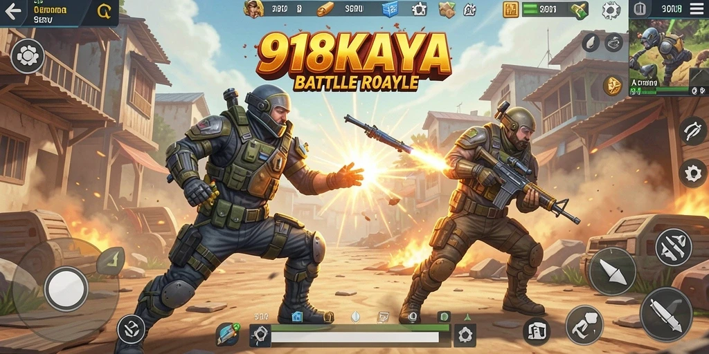 Screenshot gameplay <strong>918KAYA</strong> dengan aksi pertarungan intens.