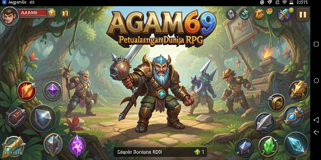 Tangkapan layar gameplay AGAM69 yang memperlihatkan pertempuran epik RPG.