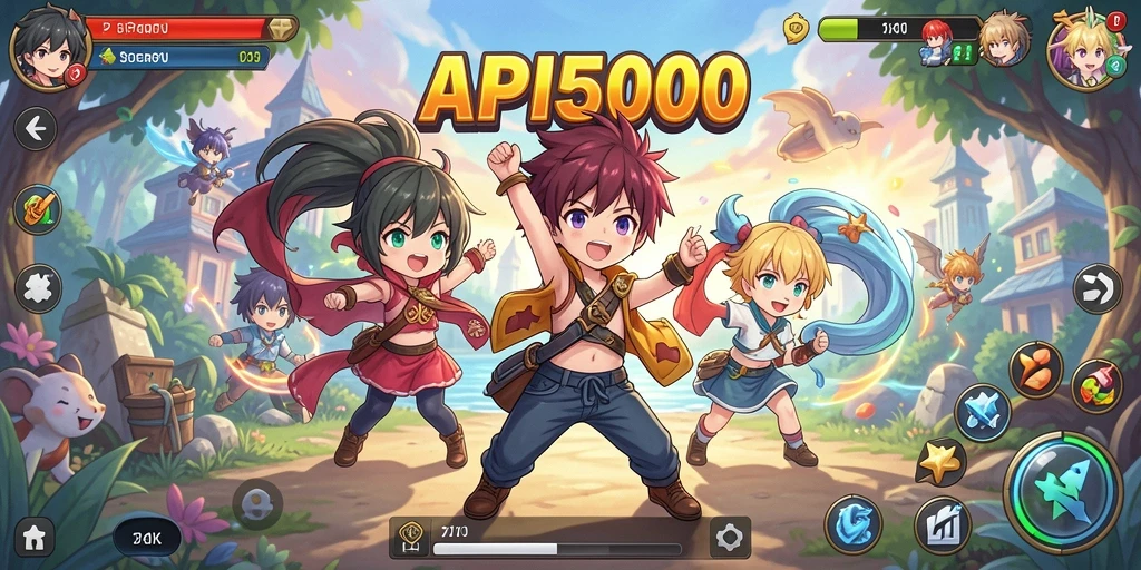 Screenshot dari gameplay API5000 yang menampilkan karakter Anime yang beraksi.