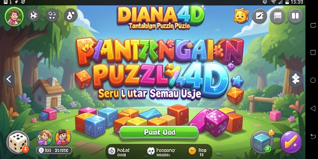 Screenshot gameplay DIANA4D dengan berbagai level puzzle yang menantang.