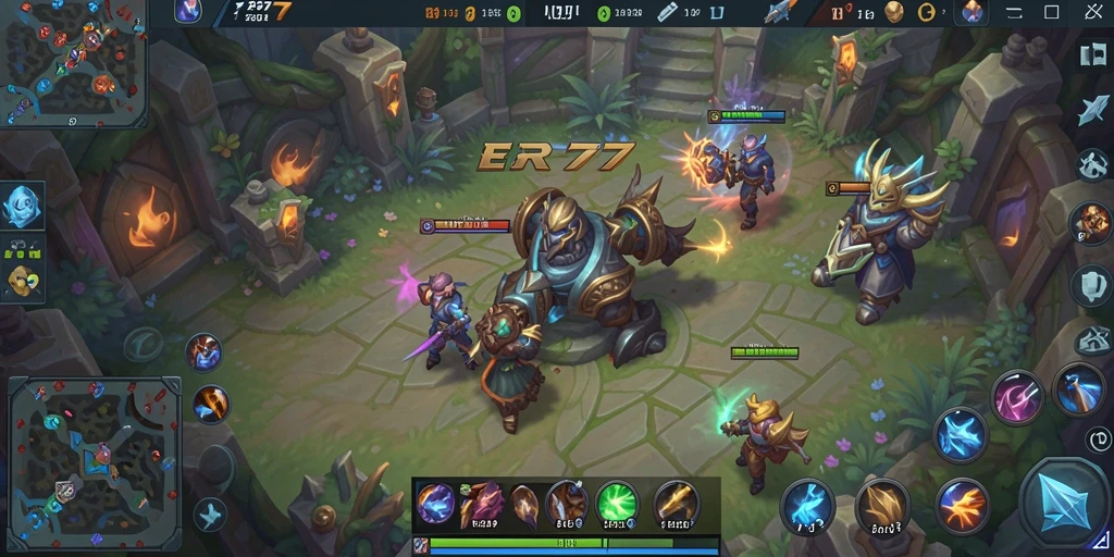 Screenshot utama ER777 menampilkan aksi seru di arena MOBA.