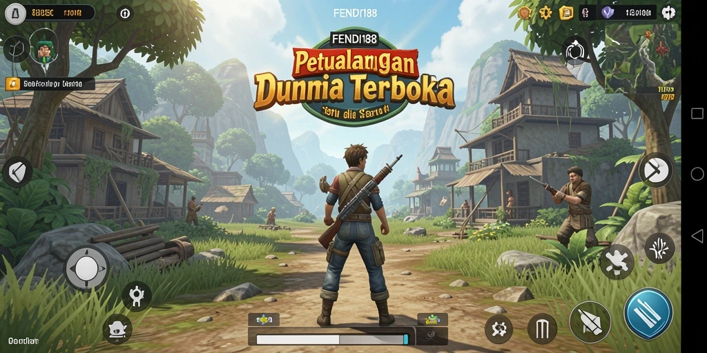 Screenshot gameplay FENDI188 yang menampilkan eksplorasi dunia terbuka.