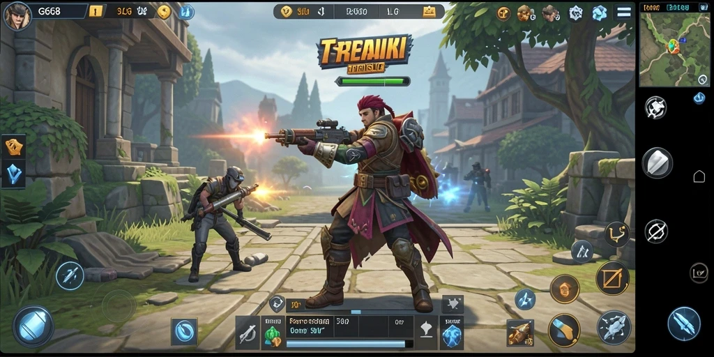 Screenshot G668 menunjukkan pertempuran seru antara pasukan strategi.