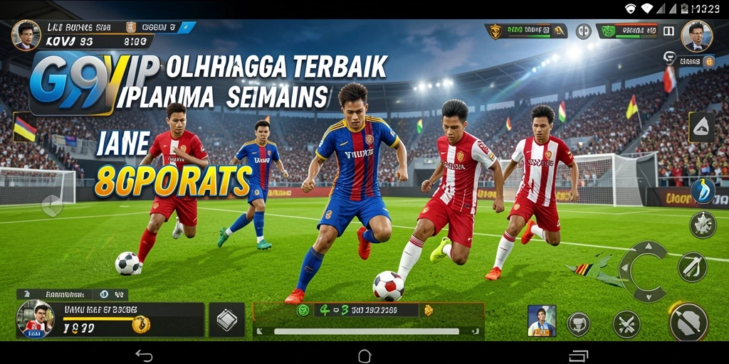Tampilan utama G9VIP yang menampilkan gameplay seru olahraga.