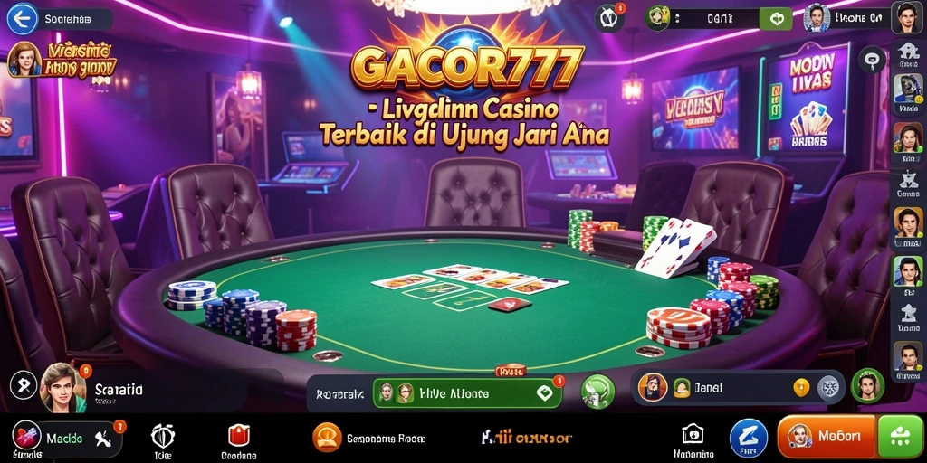 Tampilan utama GACOR777 dengan dealer langsung dan permainan yang menarik.