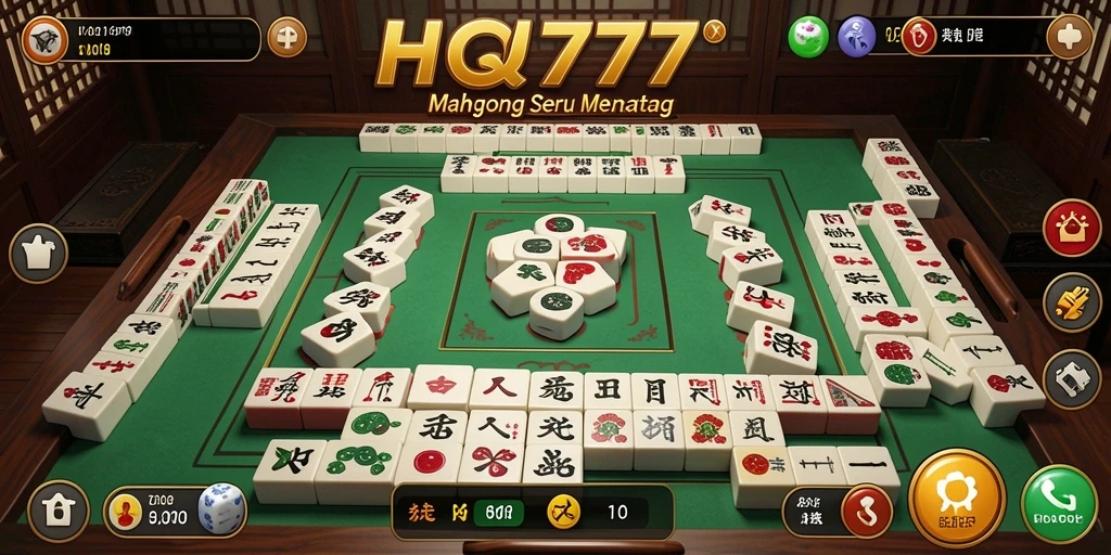 Screenshot utama HQ777 menampilkan gameplay Mahjong yang seru dan menantang.