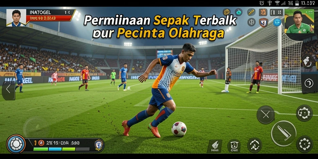 Tangkapan layar INATOGEL menampilkan aksi seru dalam permainan sepak bola.