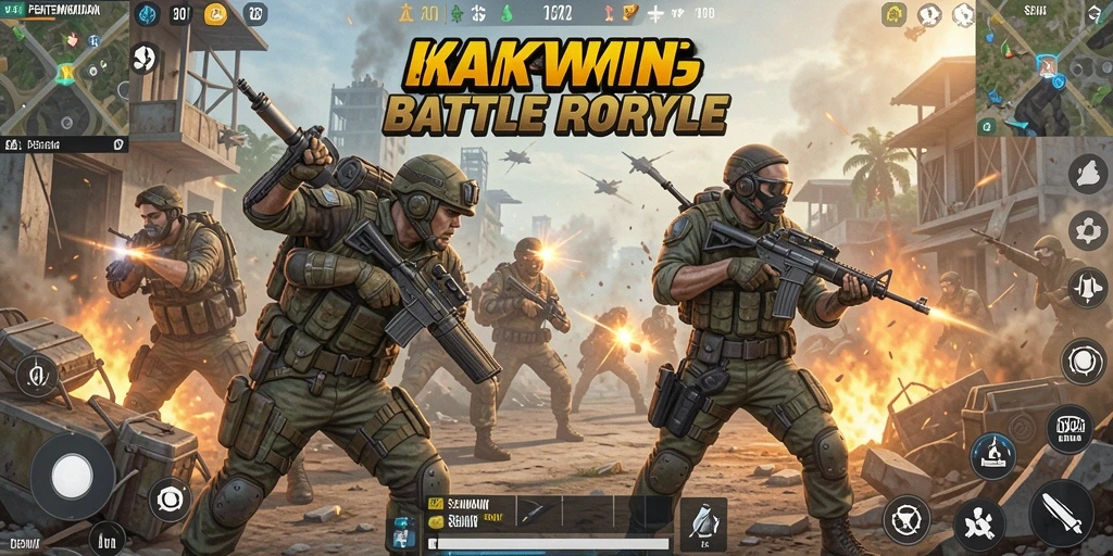 Tampilan gameplay KAKWIN dalam pertarungan Battle Royale yang mendebarkan.