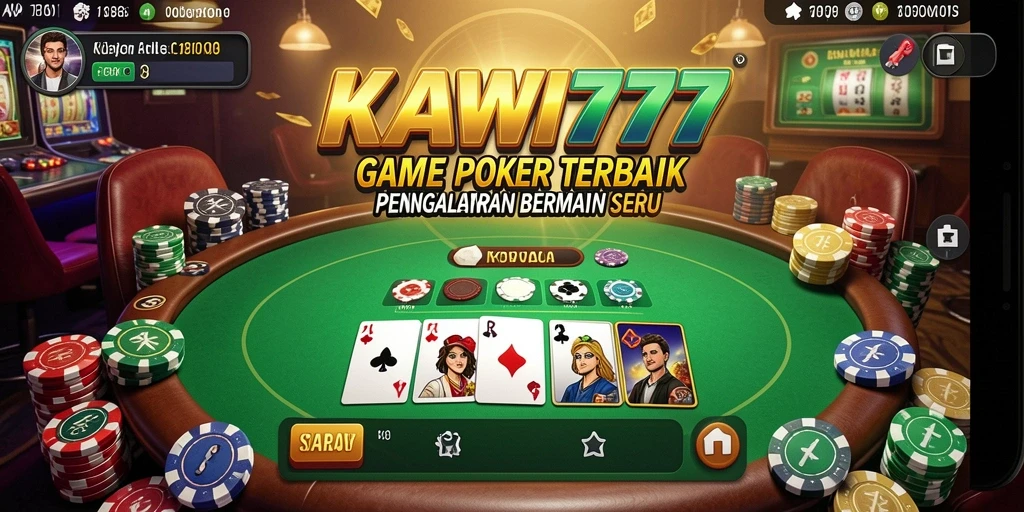 Screenshot gameplay KAWI777 menunjukkan serunya bermain poker.