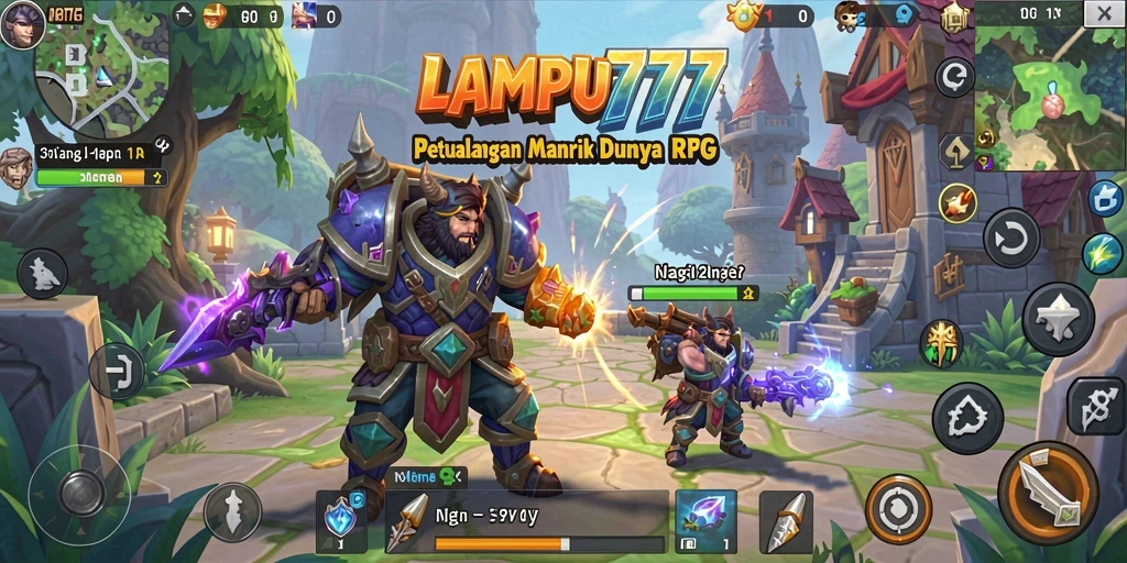 Tangkapan layar utama LAMPU777 menampilkan aksi gameplay RPG yang mendebarkan.