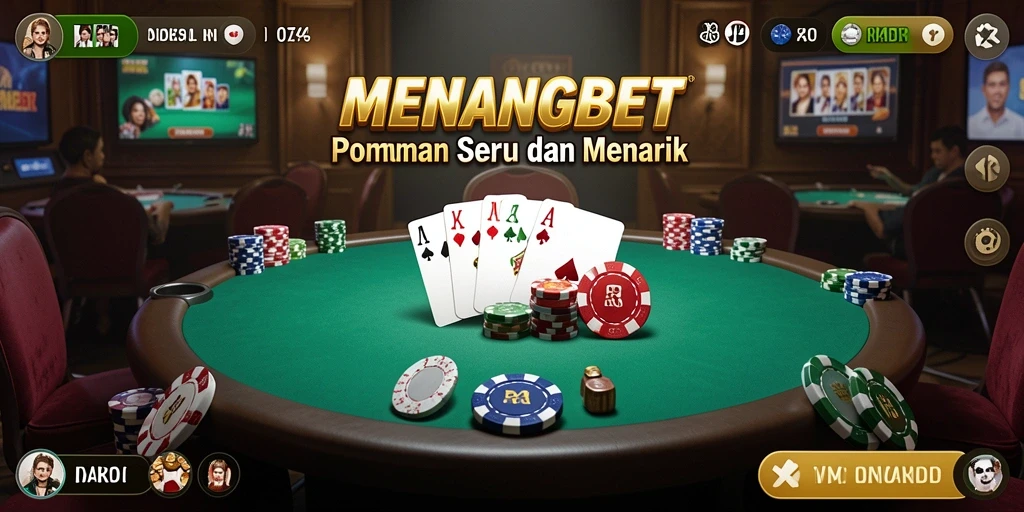 Tampilan gameplay MENANGBET menampilkan suasana poker yang seru.