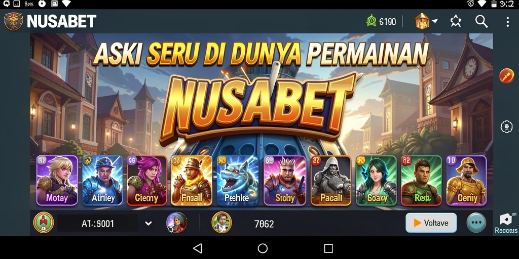Screenshot gameplay NUSABET yang menunjukkan aksi mendebarkan.