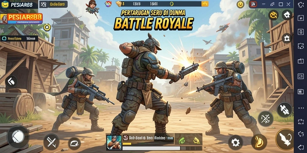 Gameplay mendebarkan di PESIAR88 dengan aksi Battle Royale.
