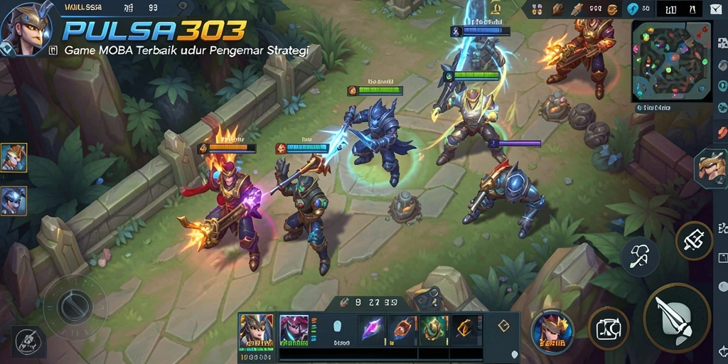 Tampilan gameplay seru dalam PULSA303 saat bertempur di arena.