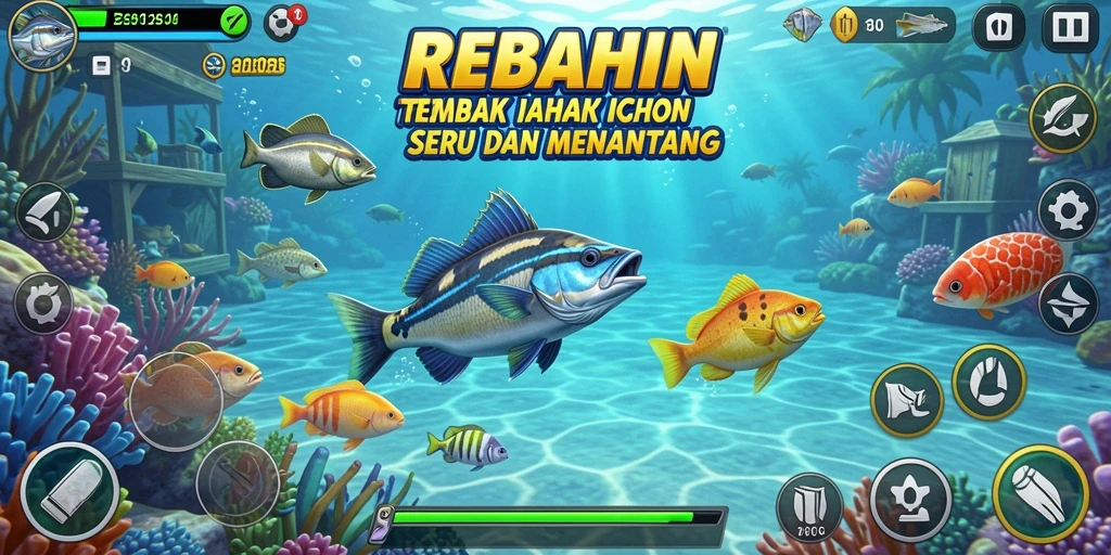 Gameplay seru Tembak Ikan dengan grafis yang menarik.