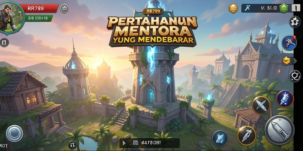 Tampilan menarik dari gameplay mendebarkan Tower Defense RR789.