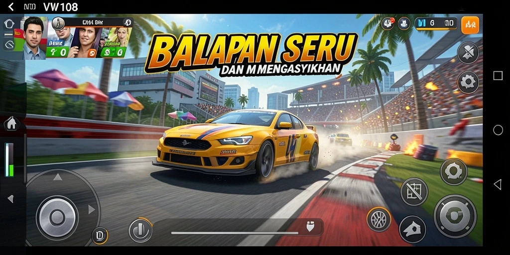 Tampilan mendebarkan dari balapan di VW108.