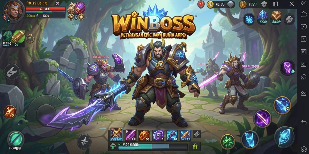 Menampilkan aksi pertempuran epik dalam dunia ARPG WINBOSS.