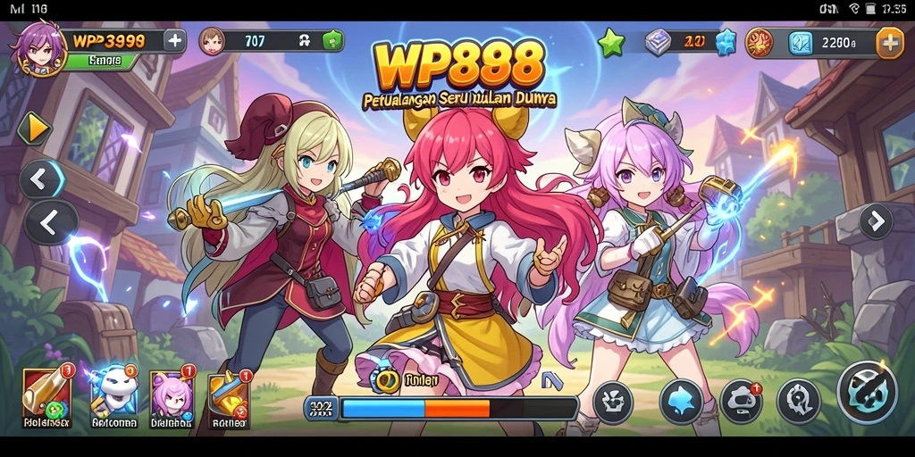 Tampilan gameplay seru dalam dunia Anime yang penuh warna.