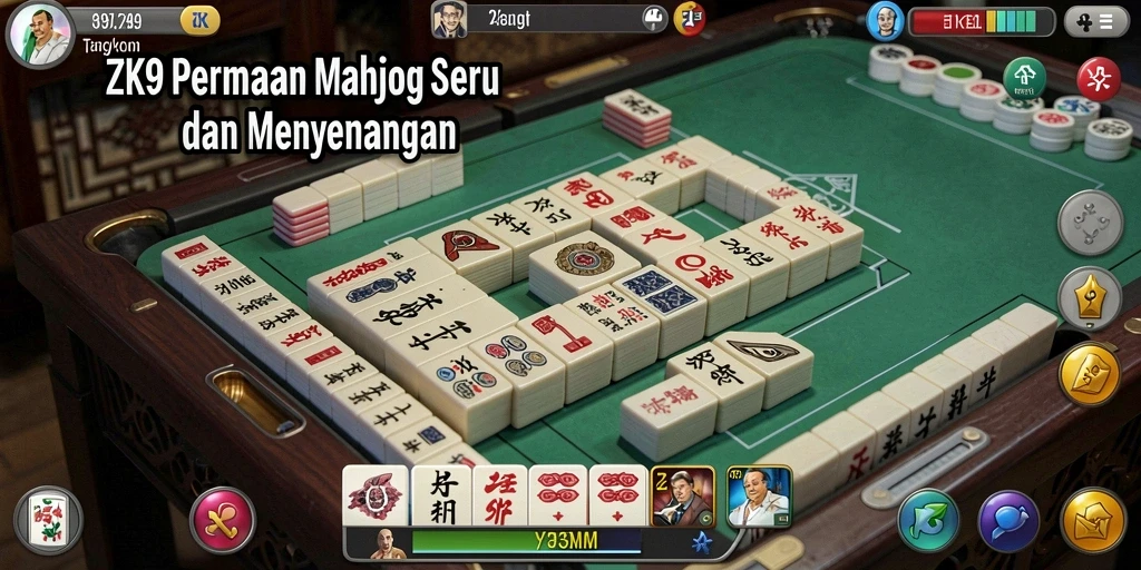 Screenshot utama ZK9 menampilkan gameplay Mahjong yang menarik dan seru.